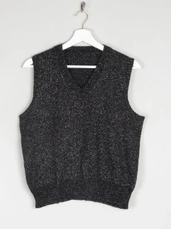 Women’s Vintage 1970s Black Lurex Tank Top S/M