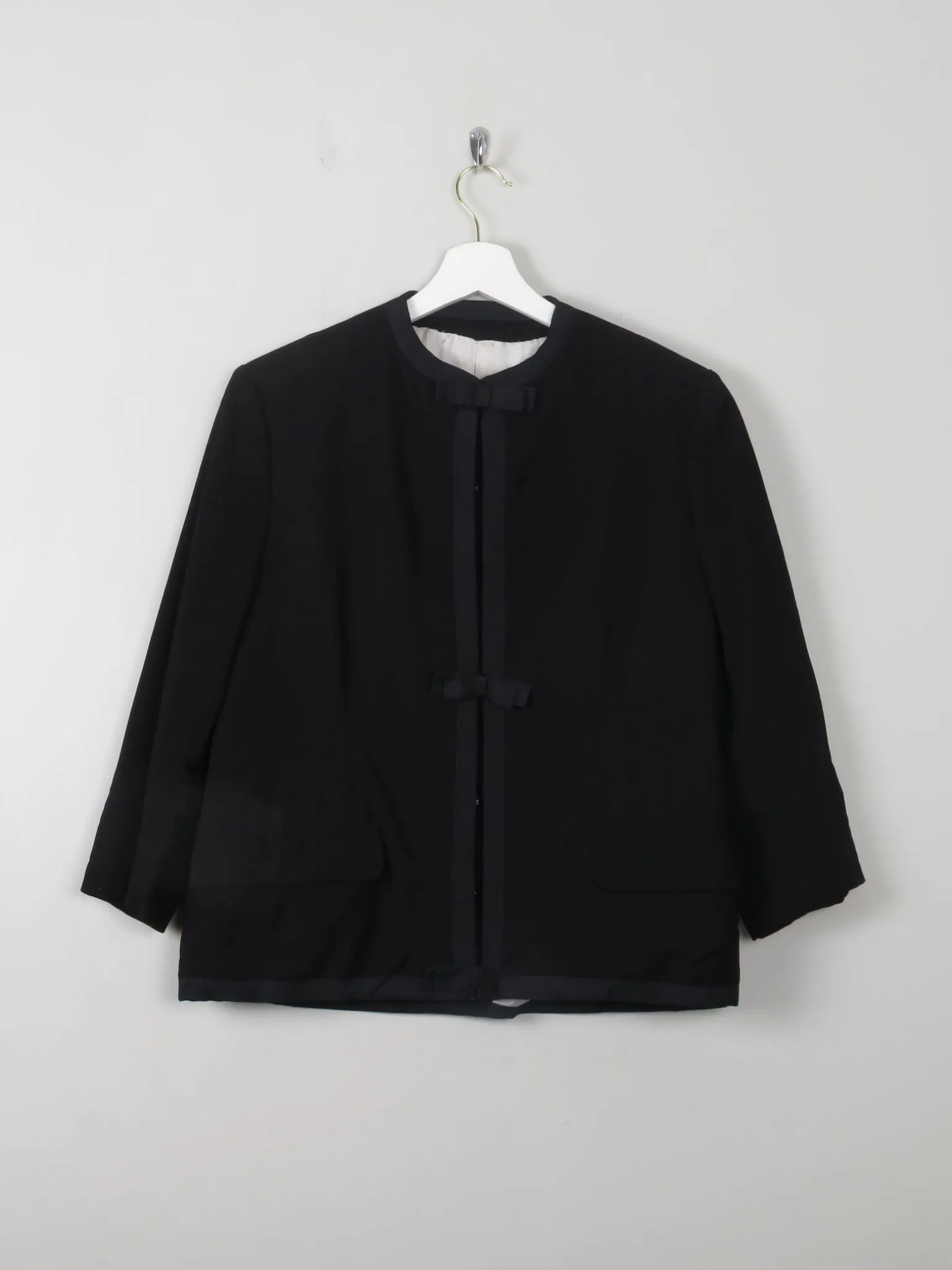 Women’s Vintage 1950s Black Wool Jacket S