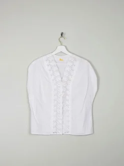 Women's Vintage 1950s Blouse With Lace Panel M