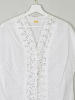 Women's Vintage 1950s Blouse With Lace Panel M