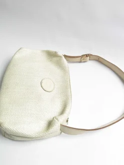 Women's Vintage 1990s Cream Straw Shoulder Bag