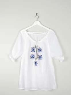 Women’s Vintage 1970s Folk Embroidered Blouse M/L