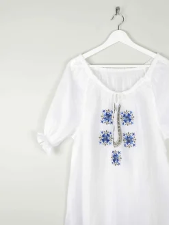 Women’s Vintage 1970s Folk Embroidered Blouse M/L