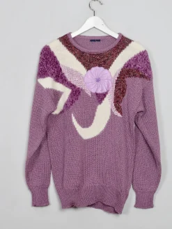 Women's Vintage 80s Pink Jumper M