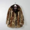 Women's Vintage Shearling Leopard  Print Jacket M