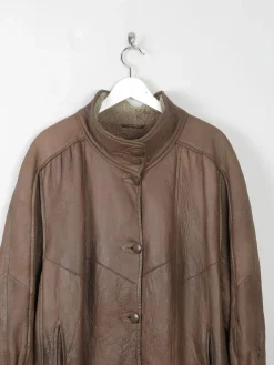 Women's Vintage Shearling Short Taupe Coat M/L
