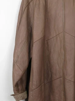 Women's Vintage Shearling Short Taupe Coat M/L