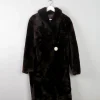 Women's Vintage Sheepskin Furry Brown Coat S/M