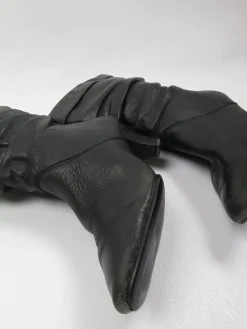 Women's Vintage Short Black Leather Boots 39/6