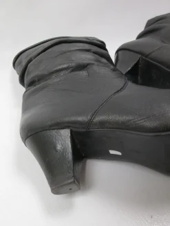 Women's Vintage Short Black Leather Boots 39/6