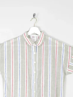 Women's Vintage Short Sleeve Striped Blouse 10/12