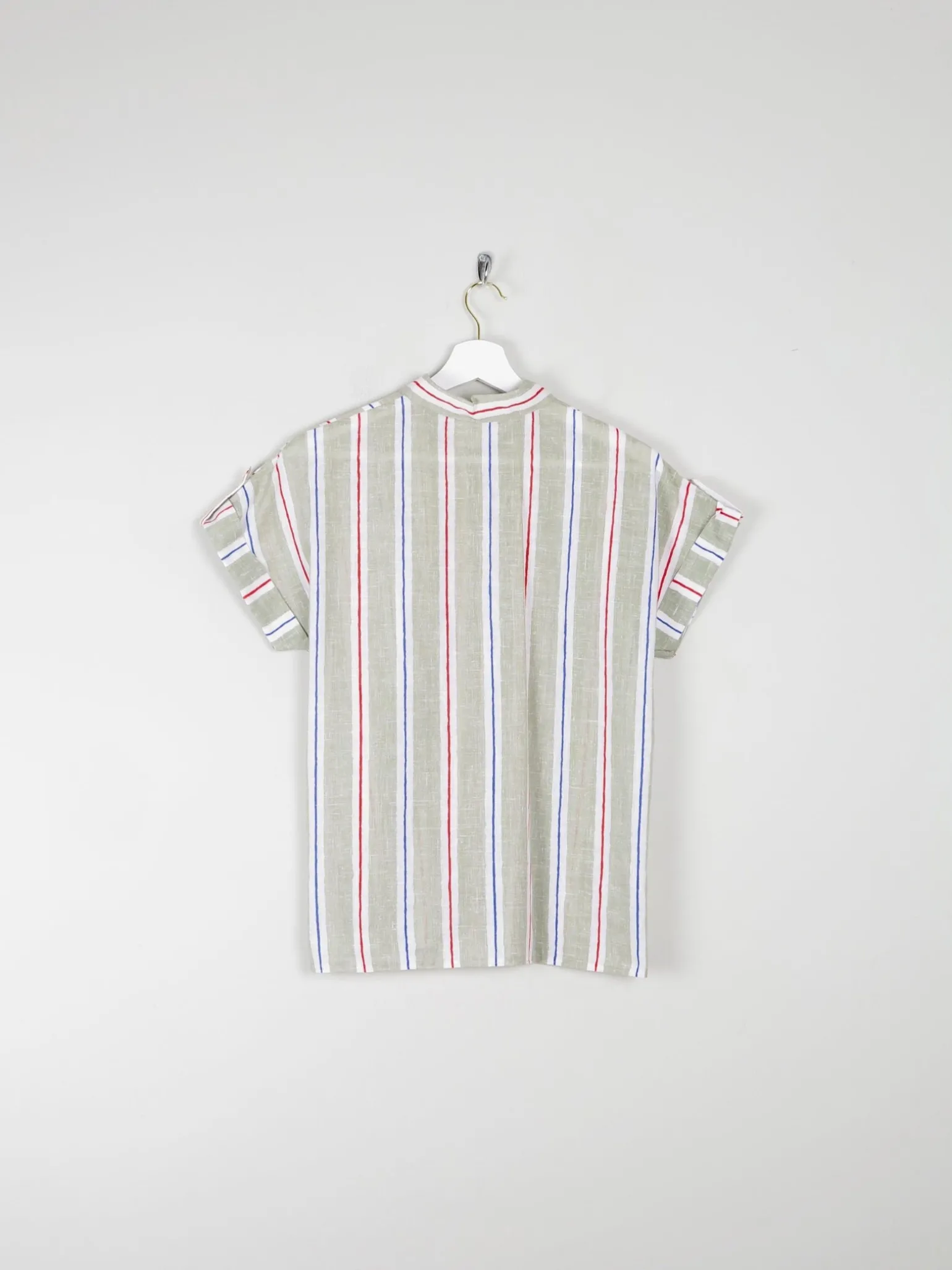 Women's Vintage Short Sleeve Striped Blouse 10/12