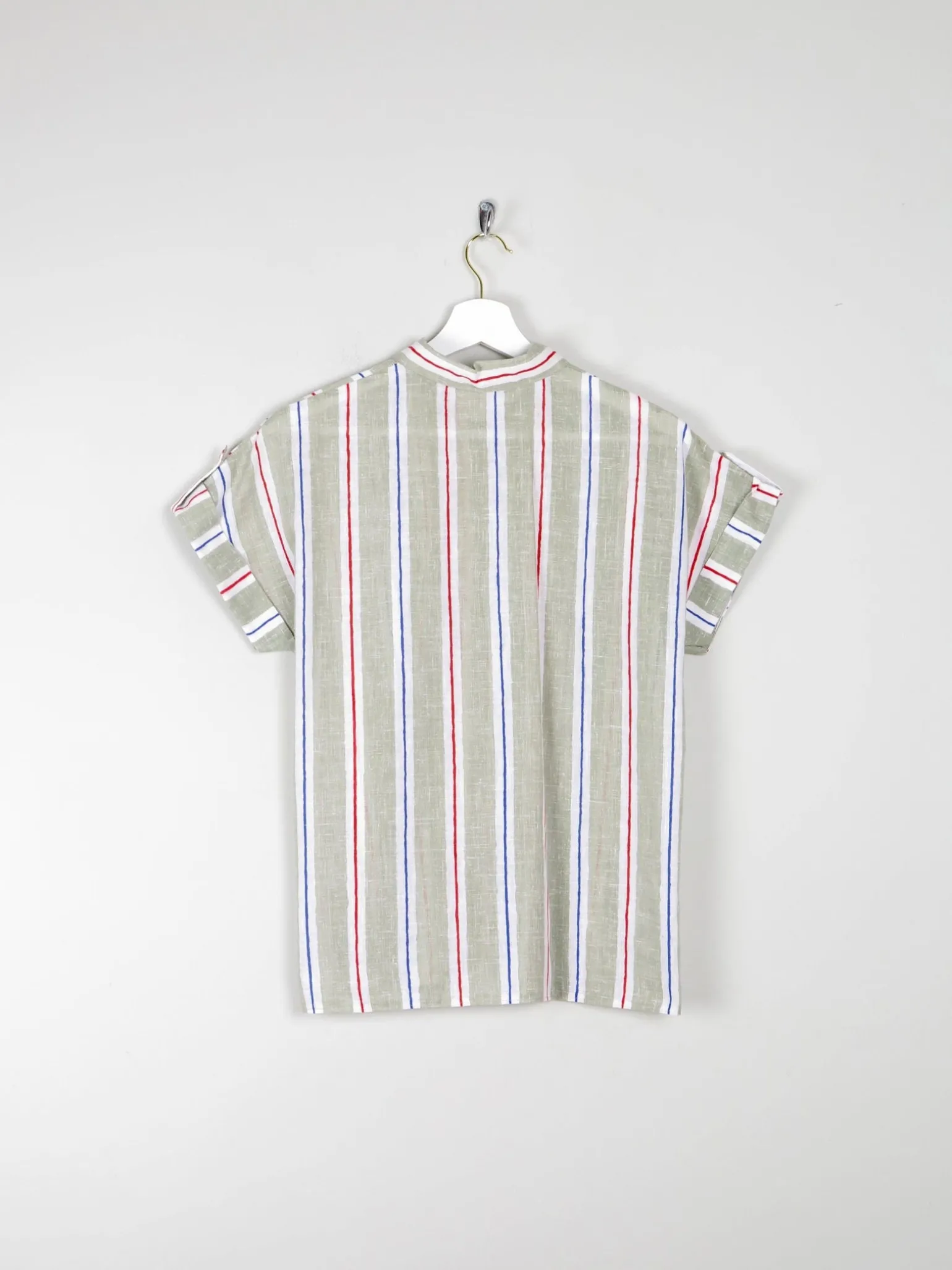 Women's Vintage Short Sleeve Striped Blouse 10/12