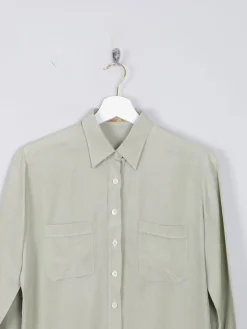 Women's Vintage Silk Blouse Sage Green XS/S