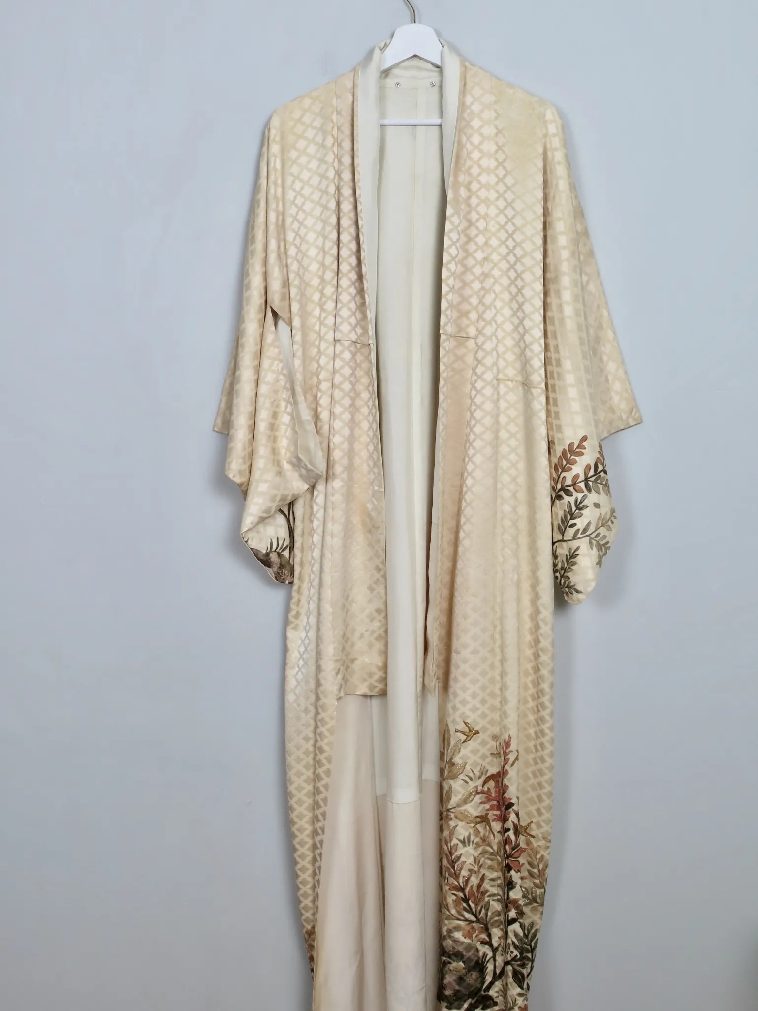 Women's Vintage Silk Hand Printed Kimono S/M