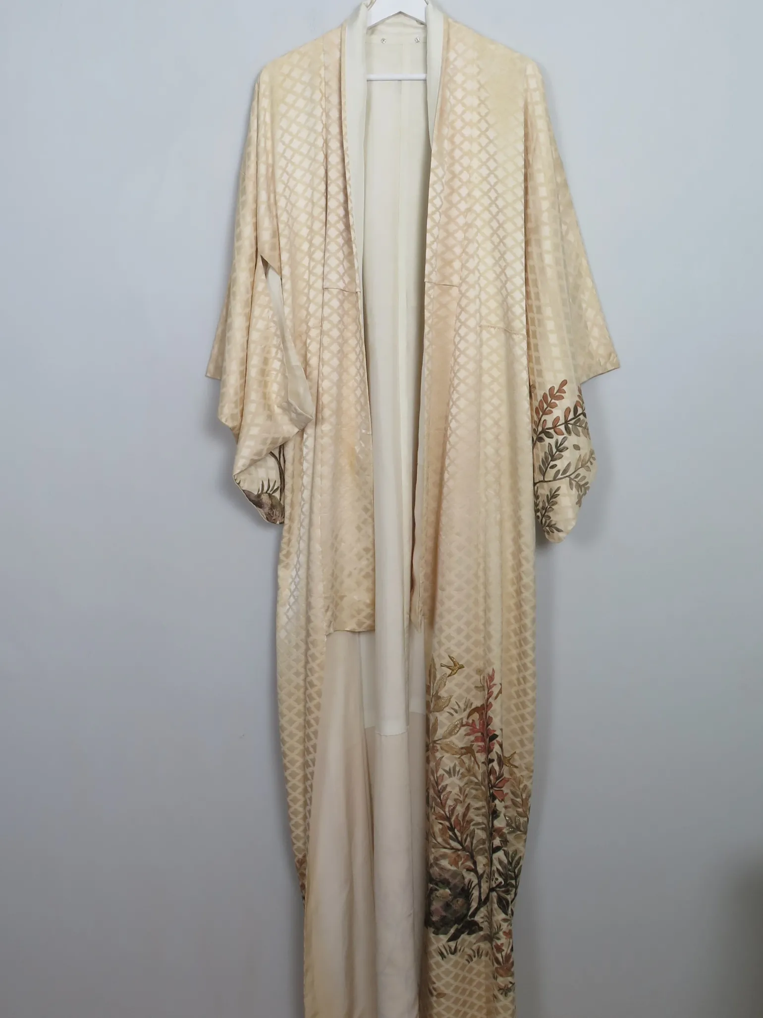 Women's Vintage Silk Hand Printed Kimono S/M