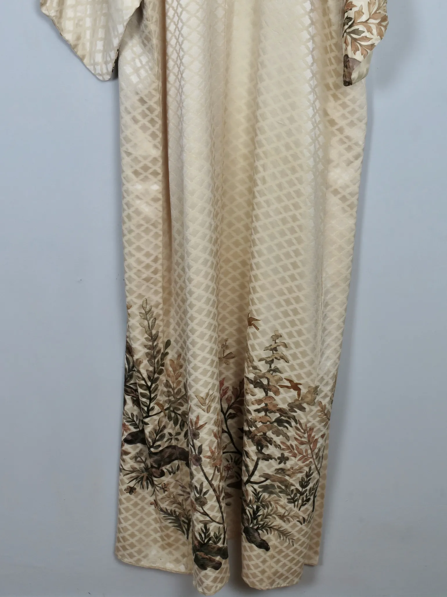 Women's Vintage Silk Hand Printed Kimono S/M