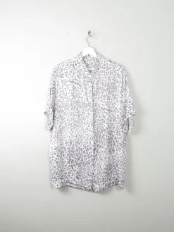 Women's Vintage Silk Leopard Print Top L/XL