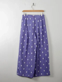 Women's Vintage Silk Printed Culottes Trousers S