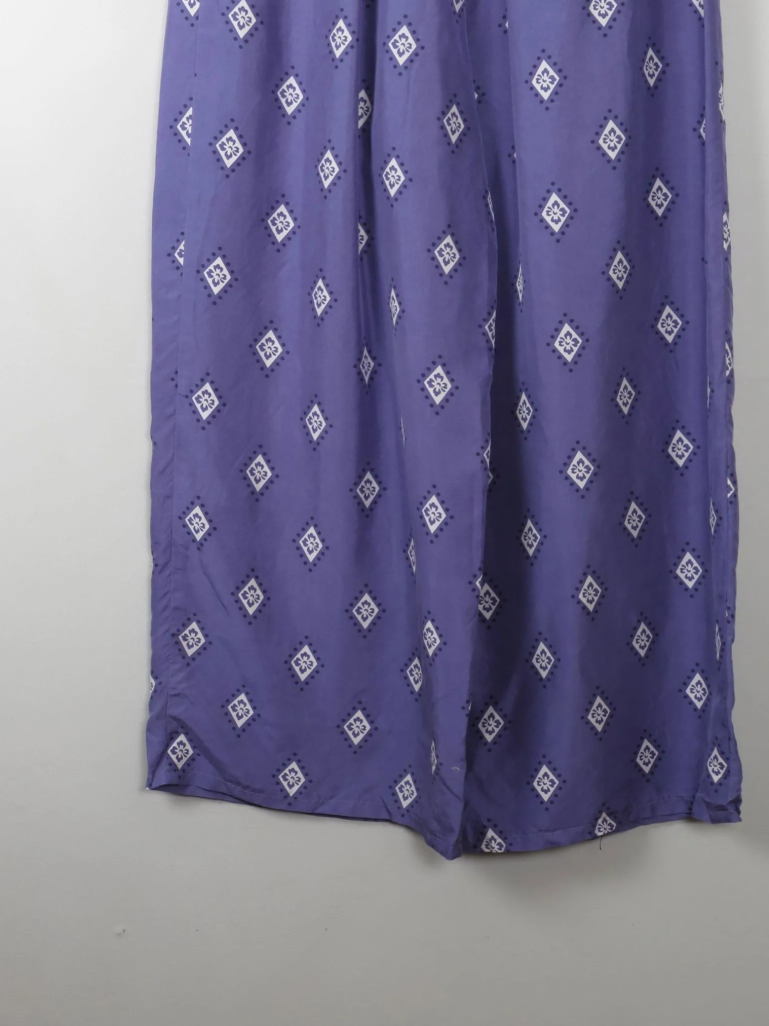 Women's Vintage Silk Printed Culottes Trousers S