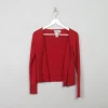 Women's Vintage Silk Red Lurex Knit Cardigan S