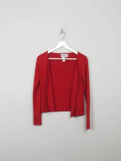 Women's Vintage Silk Red Lurex Knit Cardigan S