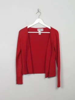 Women's Vintage Silk Red Lurex Knit Cardigan S