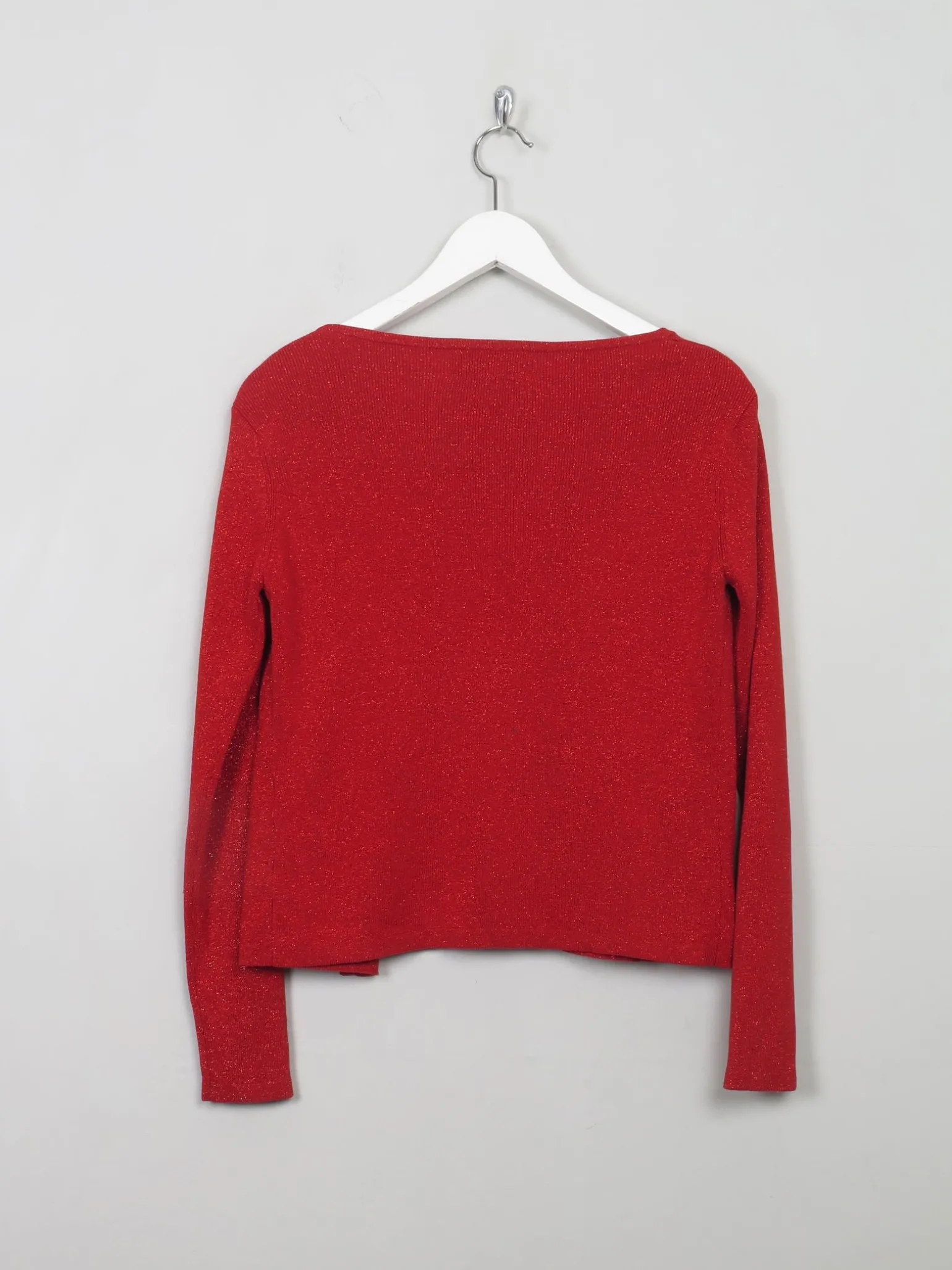 Women's Vintage Silk Red Lurex Knit Cardigan S