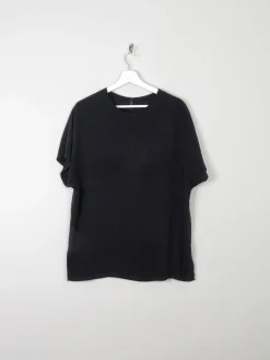 Women's Vintage Silk Short Sleeved Blouse With Embroidery M/L