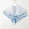 Women's Vintage Silk Square Scarf With Boats