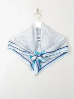 Women's Vintage Silk Square Scarf With Boats