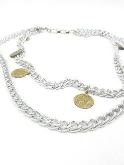 Women's Vintage Silver & Gold Coin Belt S/M