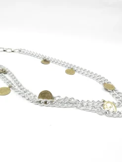 Women's Vintage Silver & Gold Coin Belt S/M