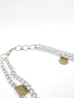 Women's Vintage Silver & Gold Coin Belt S/M