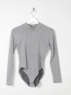 Women’s Vintage Silver Leotard Body Suit S/M