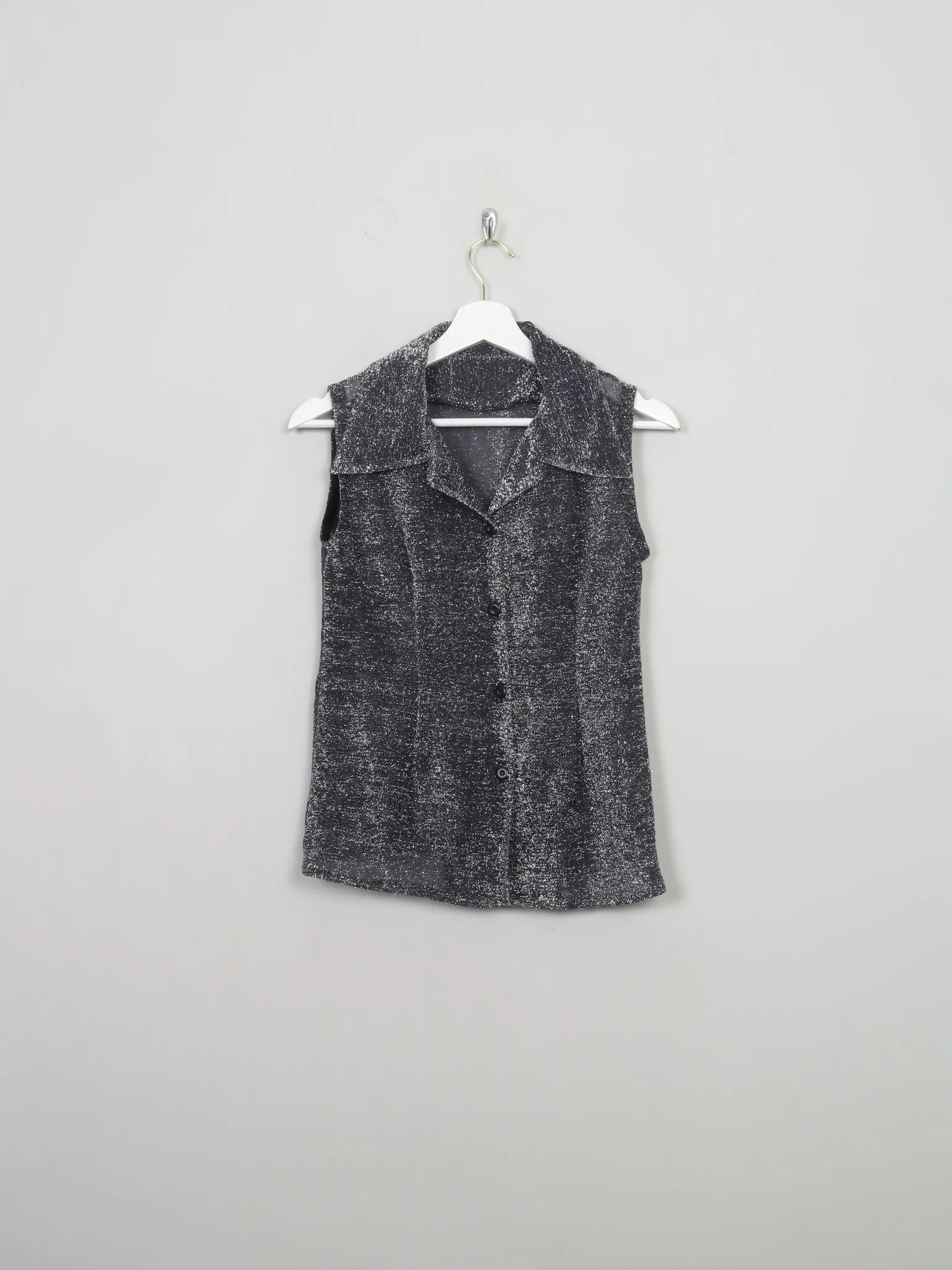 Women's Vintage Silver 70s Top S