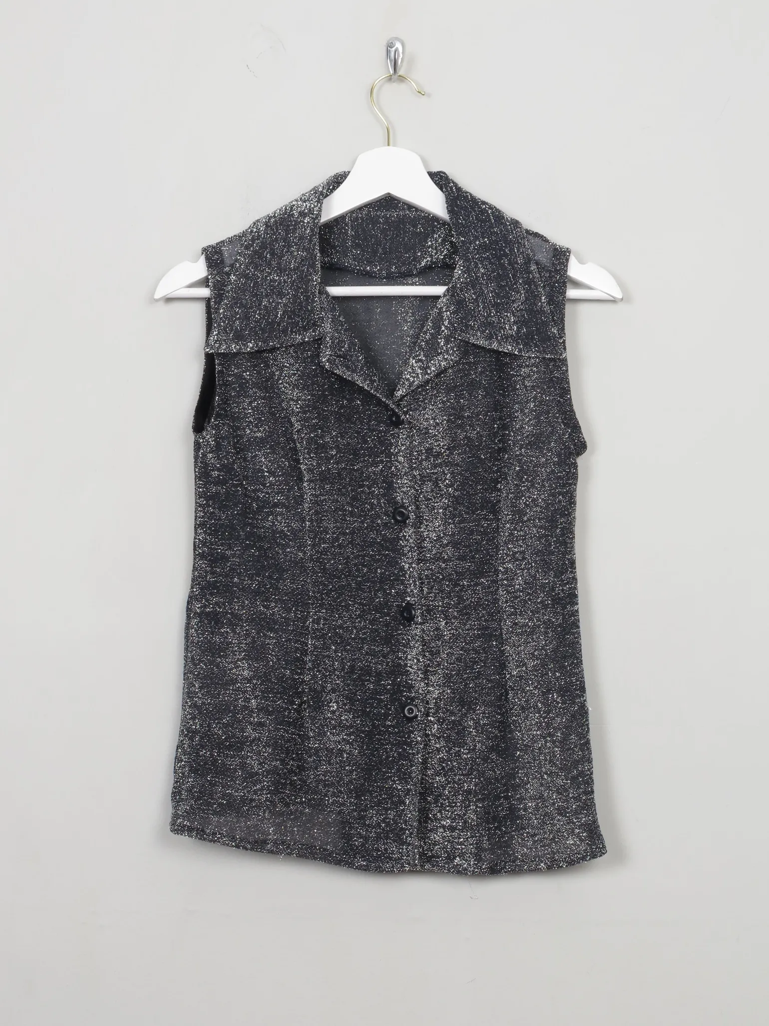 Women's Vintage Silver 70s Top S