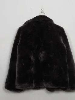 Women's Vintage Style Faux Fur Mauve Grey M