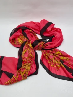 Women's Vintage Style Large Printed Silk Scarf Wrap