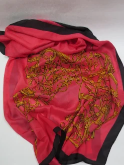 Women's Vintage Style Large Printed Silk Scarf Wrap