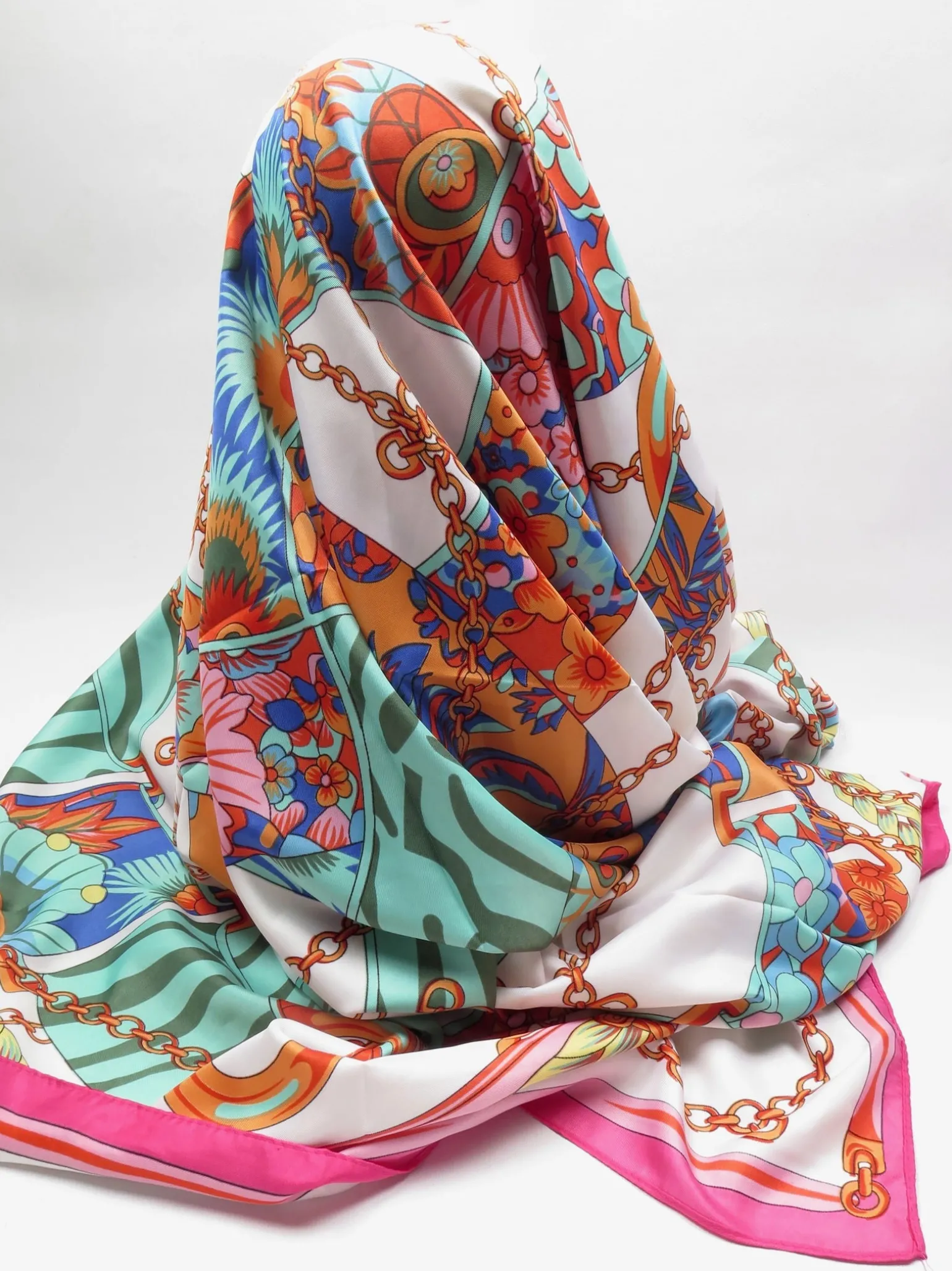 Women's Vintage Style Printed Large Scarf New