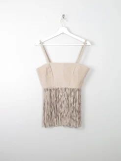 Women's Vintage Suede Fringed Top XS