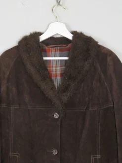 Women's Vintage Suede Jacket Brown 1960s S/M