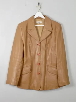 Women's Vintage Tan Leather Jacket L