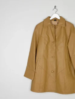 Women’s Vintage Tan Leather 3/4 Coat M