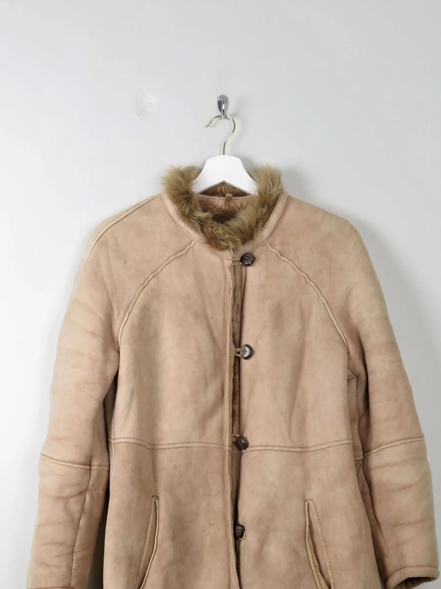 Women's Vintage Taupe Sheepskin Jacket S