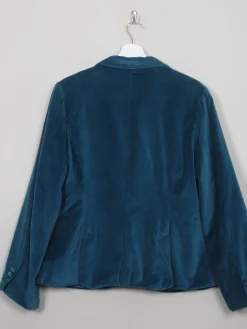 Women's Vintage Turquoise Velvet Jacket L
