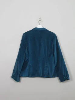 Women's Vintage Turquoise Velvet Jacket L