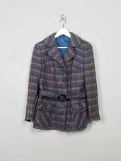 Women's Vintage Tweed Jacket With Belt M