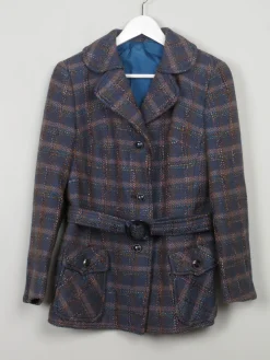 Women's Vintage Tweed Jacket With Belt M